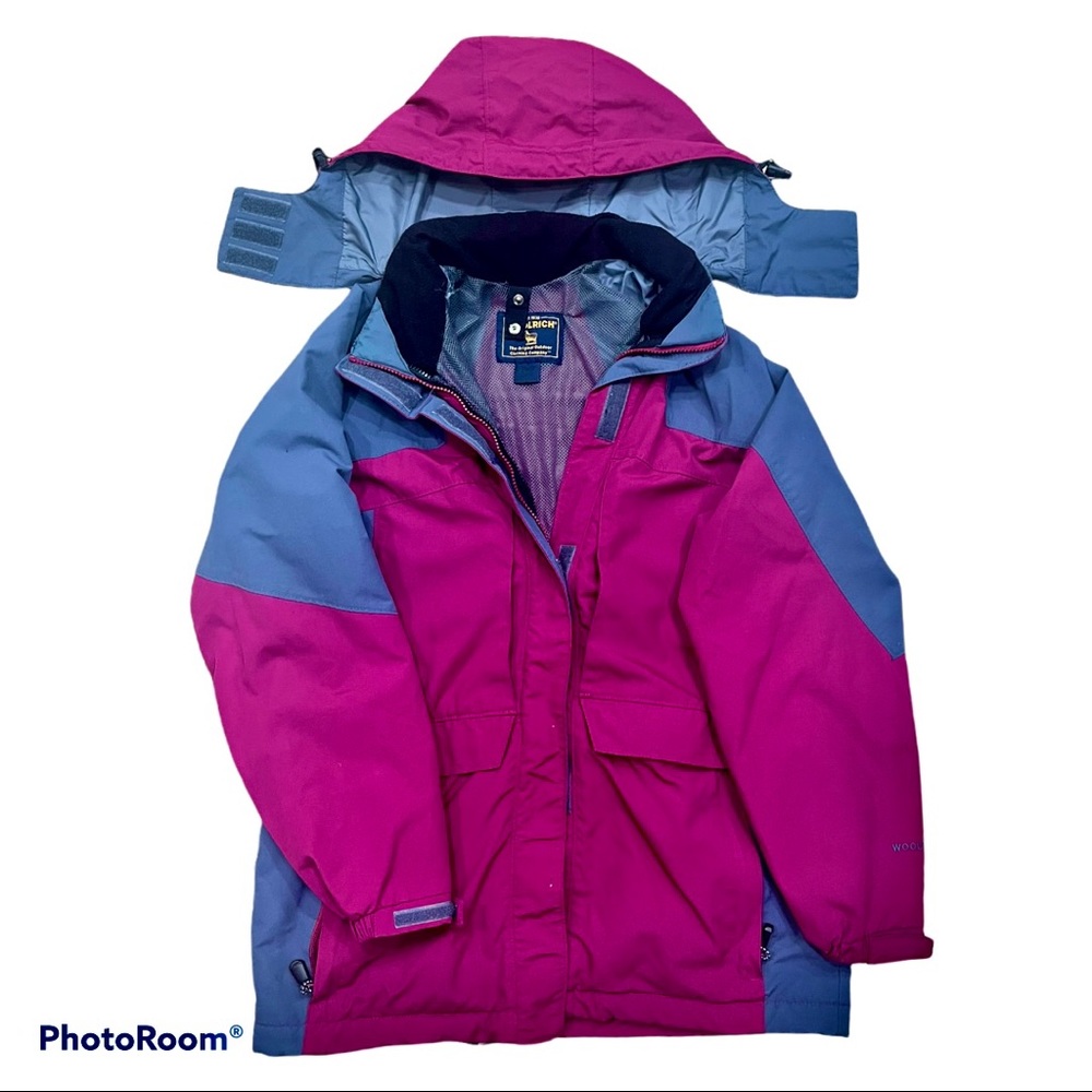 Womens Medium Woolrich Boysenberry Hooded Rain Jacket